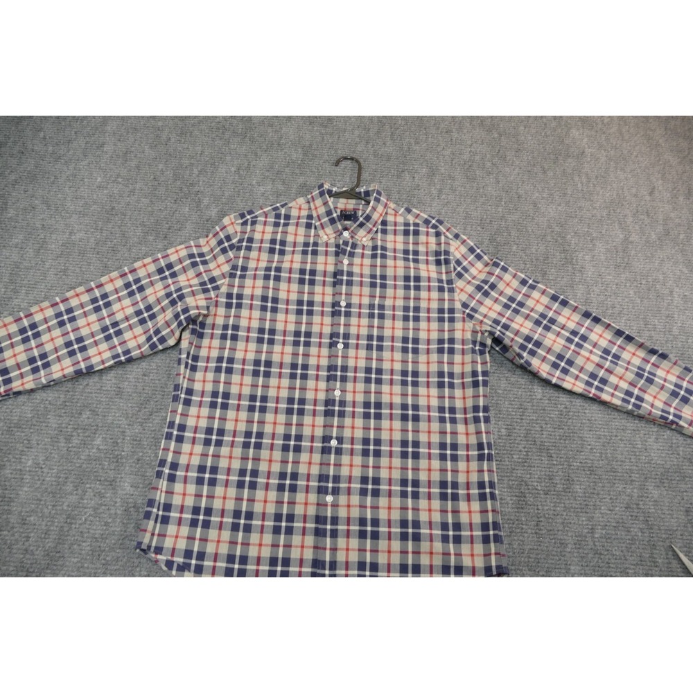 J Crew Shirt Men's L Check Multi color Long Sleeve Plaid Button down flex washed
